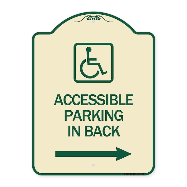 Signmission Accessible Parking on Right Arrow W/ Graphic Heavy-Gauge Aluminum Sign, 24" x 18", TG-1824-24355 A-DES-TG-1824-24355 - main